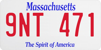 MA license plate 9NT471