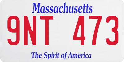 MA license plate 9NT473