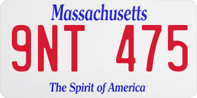 MA license plate 9NT475