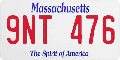 MA license plate 9NT476