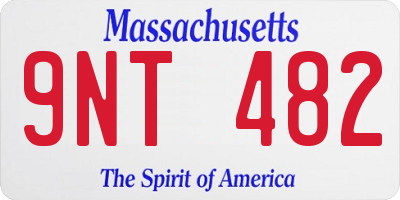 MA license plate 9NT482