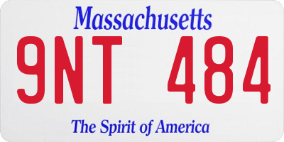 MA license plate 9NT484