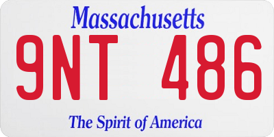 MA license plate 9NT486