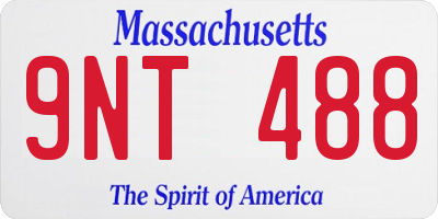 MA license plate 9NT488
