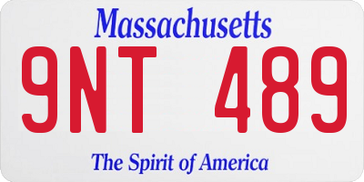 MA license plate 9NT489