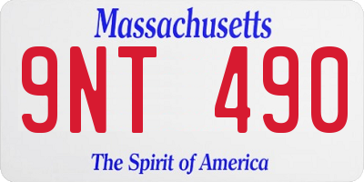 MA license plate 9NT490
