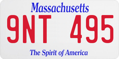 MA license plate 9NT495