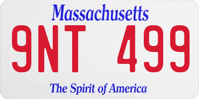 MA license plate 9NT499