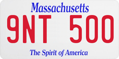 MA license plate 9NT500