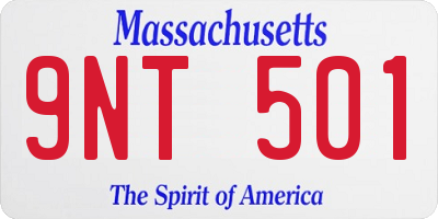 MA license plate 9NT501