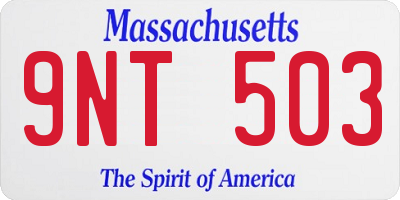 MA license plate 9NT503