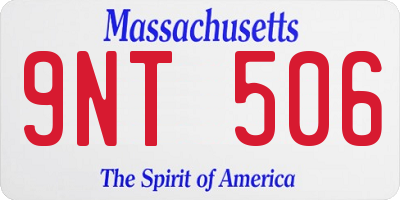 MA license plate 9NT506