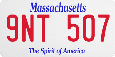 MA license plate 9NT507