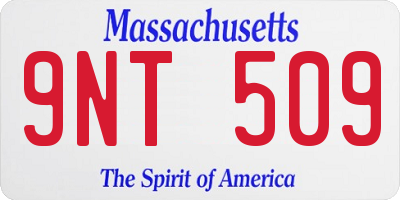 MA license plate 9NT509