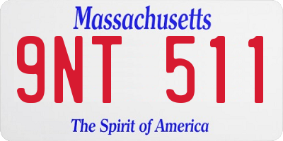 MA license plate 9NT511
