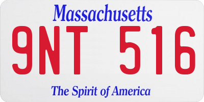MA license plate 9NT516