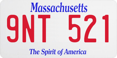MA license plate 9NT521
