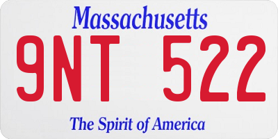 MA license plate 9NT522