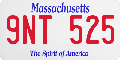 MA license plate 9NT525