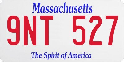 MA license plate 9NT527