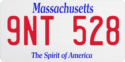 MA license plate 9NT528
