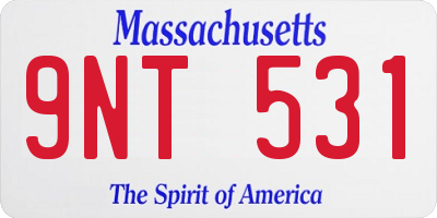 MA license plate 9NT531