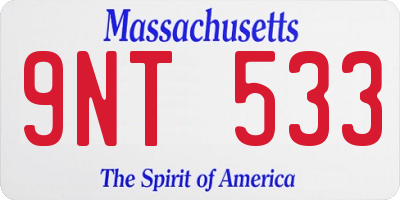 MA license plate 9NT533