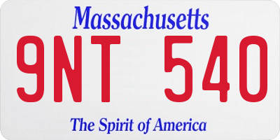 MA license plate 9NT540