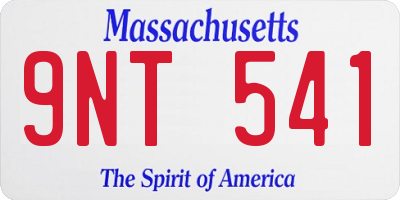 MA license plate 9NT541