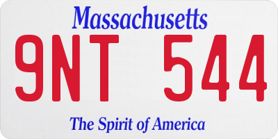 MA license plate 9NT544