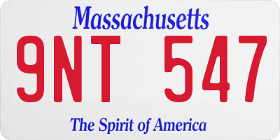 MA license plate 9NT547