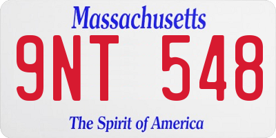 MA license plate 9NT548
