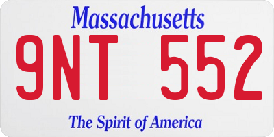 MA license plate 9NT552