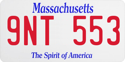 MA license plate 9NT553