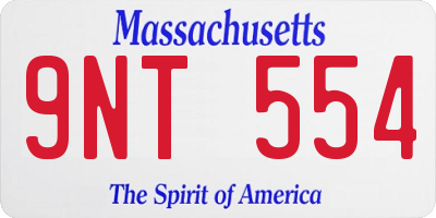 MA license plate 9NT554