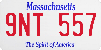 MA license plate 9NT557