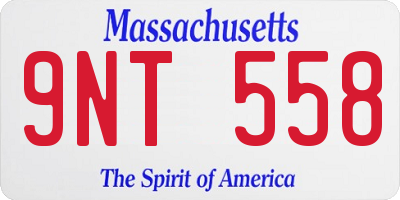 MA license plate 9NT558
