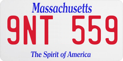 MA license plate 9NT559