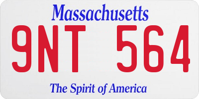 MA license plate 9NT564