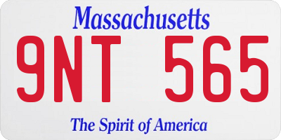 MA license plate 9NT565