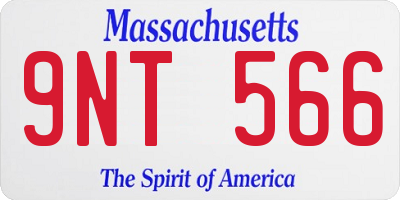MA license plate 9NT566