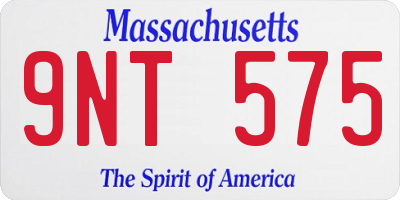 MA license plate 9NT575