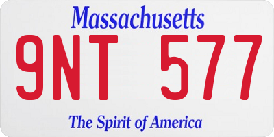 MA license plate 9NT577