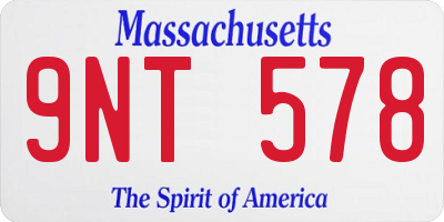 MA license plate 9NT578