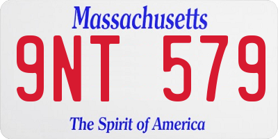 MA license plate 9NT579