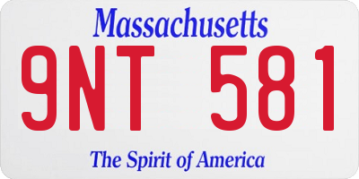 MA license plate 9NT581