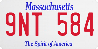 MA license plate 9NT584