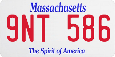 MA license plate 9NT586
