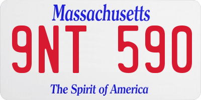 MA license plate 9NT590