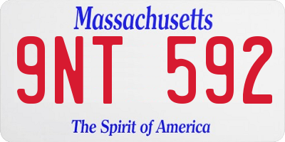 MA license plate 9NT592